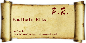 Paulheim Rita névjegykártya