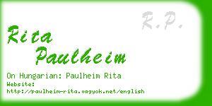 rita paulheim business card